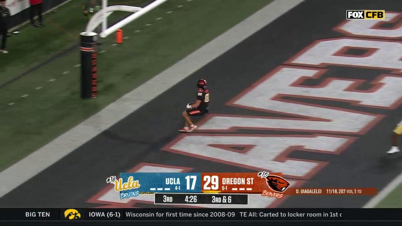 DJ Uiagalelei finds Jack Velling on a 32-yard TD, extending Oregon State’s lead vs. UCLA