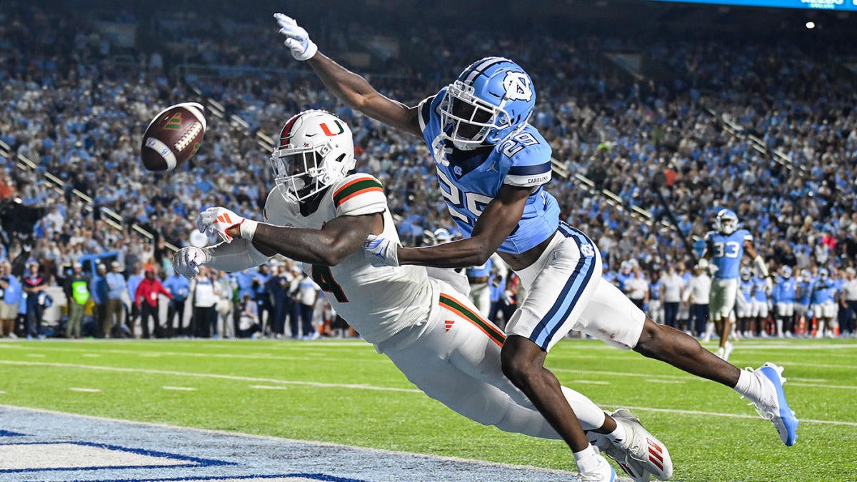 College football scores, schedule, NCAA top 25 rankings, games: Miami vs. North Carolina, UCLA in action