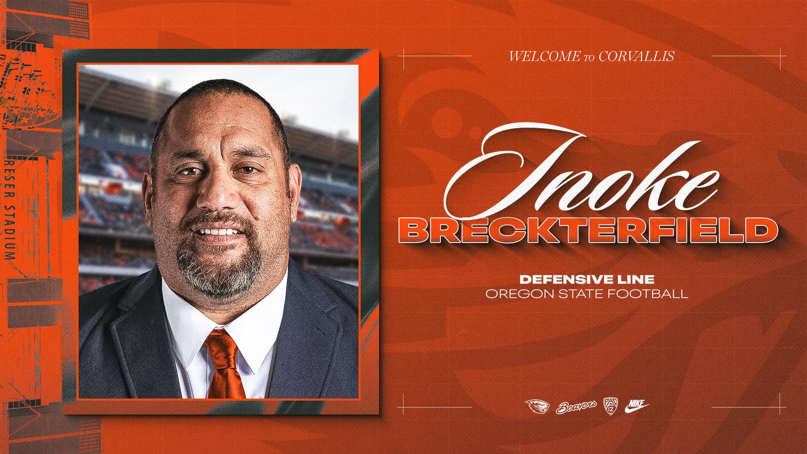 Inoke Breckterfield Named Defensive Line Coach – Oregon State University Athletics