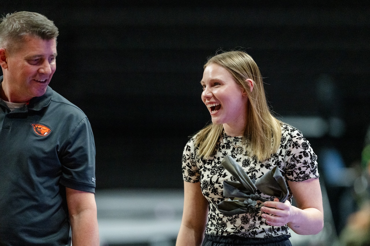 Oregon State gymnastics claims its 2026 home debut with a season high: Photos