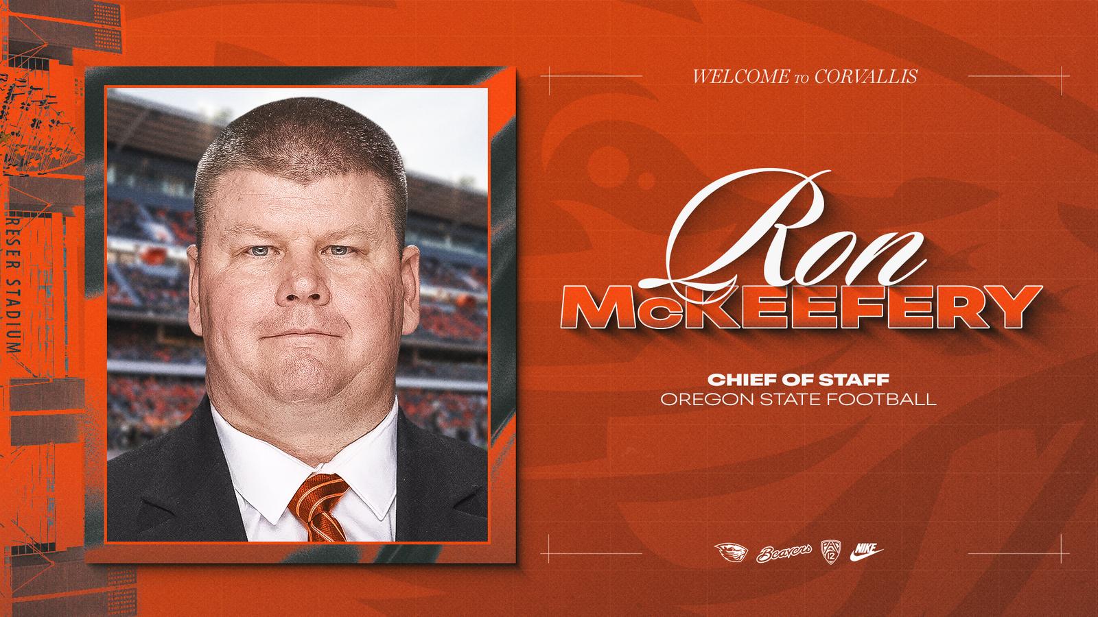 Ron McKeefery Named Oregon State Football Chief of Staff – Oregon State University Athletics